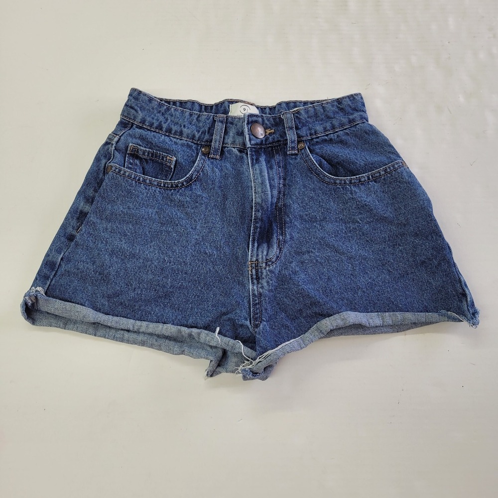 Cotton On 91 High Flashback Denim Shorts High Waisted Blue Size 2